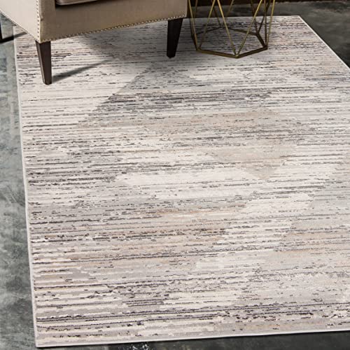 Mazovia Abstraktes Vintage Designer Teppich - Kurzflor - Weich Teppich für Wohnzimmer, Esszimmer - ÖKO-TEX Wohnzimmerteppich - Teppiche Grau Beige 240 x 330 cm von Mazovia