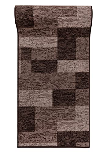 Mazovia Küchenläufer rutschfest - Küchenteppich - Teppich Kurzflor Läufer für Küche - Meterware Braun 100 x 475 cm von Mazovia