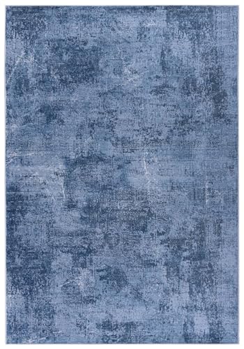 Mazovia Modern Teppich - Abstraktes Vintage Designer Teppich - Waschbar rutschfest Kurzflor - Weich Teppich für Wohnzimmer - Fußbodenheizung geeignet - Blau 120 x 170 cm Mazovia Modern Teppich - Abstraktes Vintage Designer Teppich - Waschbar rutschfest Kurzflor - Weich Teppich für Wohnzimmer - Fußbodenheizung geeignet - Blau 120 x 170 cm von Mazovia