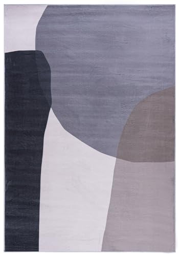 Mazovia Modern Teppich mit geometrischem Muster - Kurzflor - Minimalistisch Design - Weich Teppich für Wohnzimmer - ÖKO-TEX Wohnzimmerteppich - Beige Grau 160 x 230 cm von Mazovia