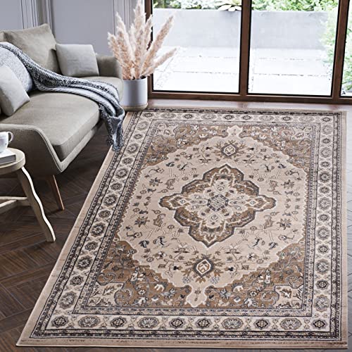 Mazovia Orientalisch Teppich - Traditioneller Teppich für Wohnzimmer, Esszimmer - Orient Teppiche Ornament - ÖKO-TEX Wohnzimmerteppich Beige - 200 x 300 cm von Mazovia