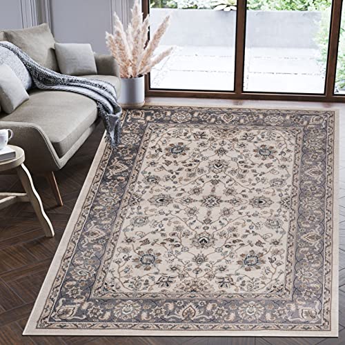 Mazovia Orientalisch Teppich - Traditioneller Teppich für Wohnzimmer, Esszimmer - Orient Teppiche Ornament - ÖKO-TEX Wohnzimmerteppich Beige Creme Grau - 180 x 250 cm von Mazovia