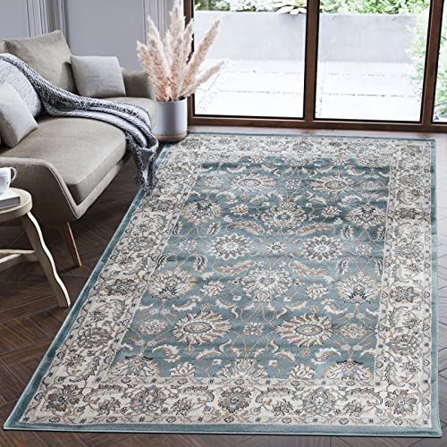 Mazovia Orientalisch Teppich - Traditioneller Teppich für Wohnzimmer, Esszimmer - Orient Teppiche Ornament - ÖKO-TEX Wohnzimmerteppich Blau - 200 x 300 cm von Mazovia