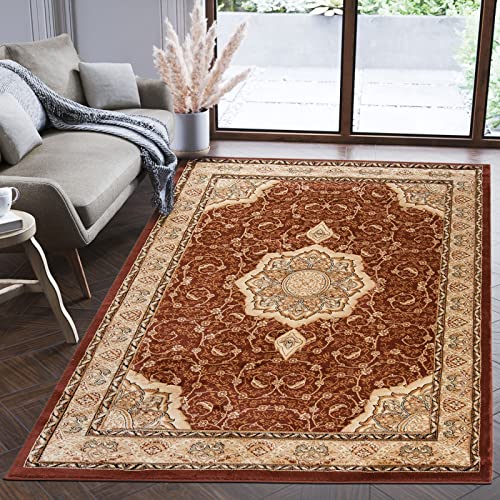 Mazovia Orientalisch Teppich - Traditioneller Teppich für Wohnzimmer, Esszimmer - Orient Teppiche Ornament - ÖKO-TEX Wohnzimmerteppich Braun - 250 x 350 cm von Mazovia