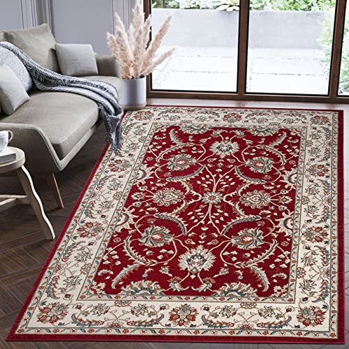 Mazovia Orientalisch Teppich - Traditioneller Teppich für Wohnzimmer, Esszimmer - Orient Teppiche Ornament - ÖKO-TEX Wohnzimmerteppich Rot - 120 x 170 cm von Mazovia