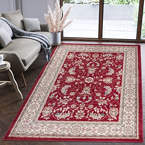 Mazovia Orientalisch Teppich - Traditioneller Teppich für Wohnzimmer, Esszimmer - Orient Teppiche Ornament - ÖKO-TEX Wohnzimmerteppich Rot - 140 x 200 cm von Mazovia