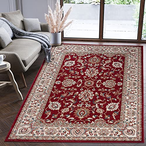 Mazovia Orientalisch Teppich - Traditioneller Teppich für Wohnzimmer, Esszimmer - Orient Teppiche Ornament - ÖKO-TEX Wohnzimmerteppich Rot - 140 x 200 cm von Mazovia
