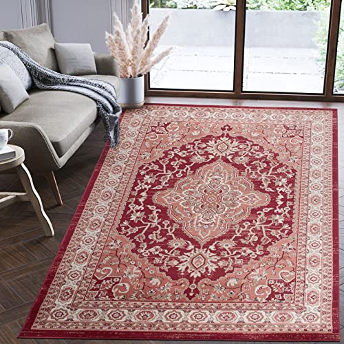 Mazovia Orientalisch Teppich - Traditioneller Teppich für Wohnzimmer, Esszimmer - Orient Teppiche Ornament - ÖKO-TEX Wohnzimmerteppich Rot - 200 x 300 cm von Mazovia