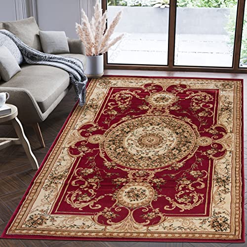 Mazovia Orientalisch Teppich - Traditioneller Teppich für Wohnzimmer, Esszimmer - Orient Teppiche Ornament - ÖKO-TEX Wohnzimmerteppich Rot Beige - 160 x 220 cm von Mazovia