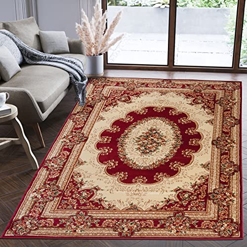 Mazovia Orientalisch Teppich - Traditioneller Teppich für Wohnzimmer, Esszimmer - Orient Teppiche Ornament - ÖKO-TEX Wohnzimmerteppich Rot Beige - 250 x 300 cm von Mazovia