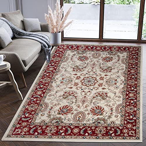 Mazovia Orientalisch Teppich - Traditioneller Teppich für Wohnzimmer, Esszimmer - Orient Teppiche Ornament - ÖKO-TEX Wohnzimmerteppich Rot Creme - 250 x 350 cm von Mazovia