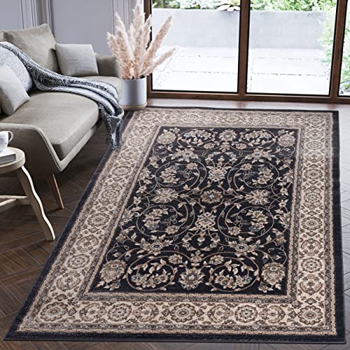 Mazovia Orientalisch Teppich - Traditioneller Teppich für Wohnzimmer, Esszimmer - Orient Teppiche Ornament - ÖKO-TEX Wohnzimmerteppich Schwarz Beige - 250 x 350 cm von Mazovia