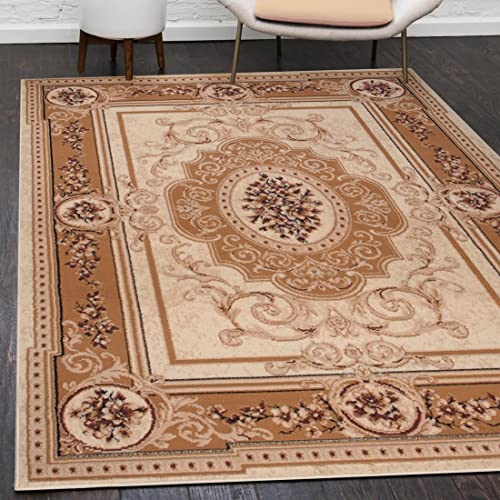 Mazovia Orientalisch Vintage Teppich - Kurzflor - Muster mit Medaillon - Traditioneller Teppich für Wohnzimmer, Esszimmer - ÖKO-TEX Wohnzimmerteppich - Beige 140 x 200 cm Mazovia Orientalisch Vintage Teppich - Kurzflor - Muster mit Medaillon - Traditioneller Teppich für Wohnzimmer, Esszimmer - ÖKO-TEX Wohnzimmerteppich - Beige 140 x 200 cm von Mazovia