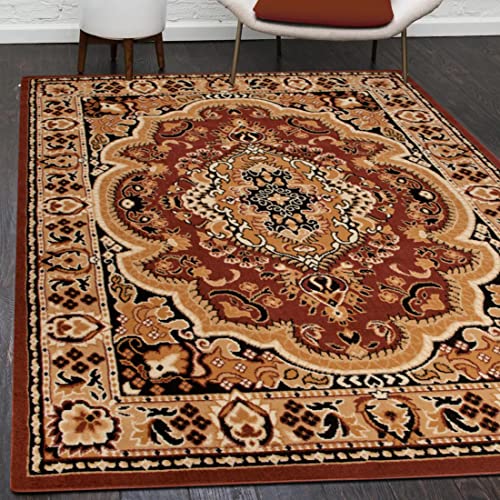 Mazovia Orientalisch Vintage Teppich - Kurzflor - Muster mit Medaillon - Traditioneller Teppich für Wohnzimmer, Esszimmer - ÖKO-TEX Wohnzimmerteppich - Braun 60 x 100 cm Mazovia Orientalisch Vintage Teppich - Kurzflor - Muster mit Medaillon - Traditioneller Teppich für Wohnzimmer, Esszimmer - ÖKO-TEX Wohnzimmerteppich - Braun 60 x 100 cm von Mazovia