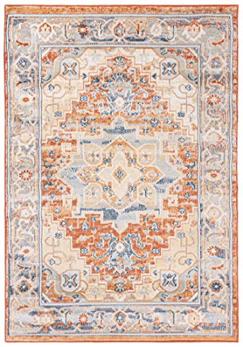 Mazovia Orientalisch - Vintage Teppich - Kurzflor - Weich Teppich für Wohnzimmer, Schlafzimmer, Esszimmer - ÖKO-TEX Wohnzimmerteppich – Kurzflorteppich - Terracotta 120 x 170 cm von Mazovia