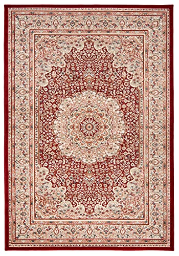 Mazovia Orientalischer Traditioneller Teppich mit Blumen - Weich Teppich für Wohnzimmer, Esszimmer - ÖKO-TEX Wohnzimmerteppich - Teppiche - Rot weinrot - 80 x 150 cm von Mazovia
