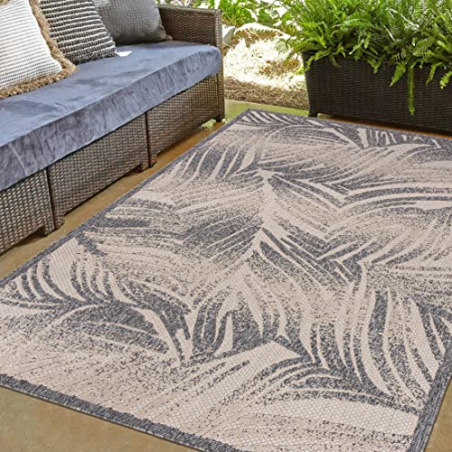 Mazovia Outdoor Teppich 3D Effekt - Wetterfest & UV-beständig - für Balkon, Terrasse und Wintergarten - In- & Outdoorteppich Aussenteppich - Beige Grau 200 x 300 cm von Mazovia