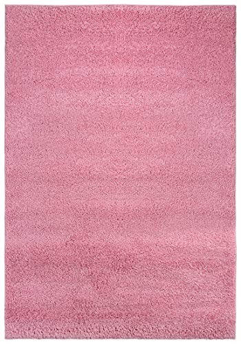 Mazovia Shaggy Hochflor Teppich - Modern Wohnzimmerteppich - Flauschiger Kuschelteppich - Weich Langflor Teppich für Schlafzimmer - Einfarbig Uni Muster - Rosa Pink 240 x 330 cm von Mazovia