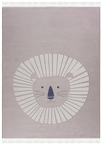 Mazovia Teppich Braun Kinder Tierisch - Kinderzimmer - Kurzflor Rechteckig Oeko-TEX® Zertifikat Bunte - 160 x 230 cm von Mazovia
