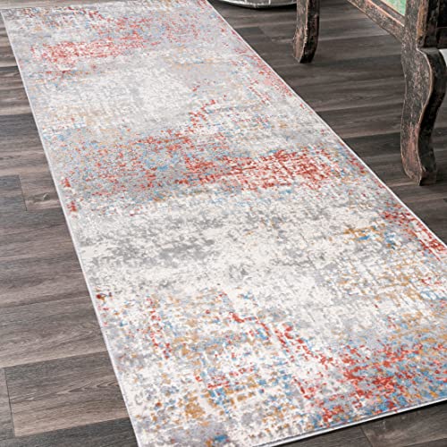 Mazovia Teppich Läufer Flur - Modern Teppichläufer – Kurzflor, Weich - für Vorzimmer Eingangsbereich Schlafzimmer Küche Korridor - Abstrakt Muster - 100 cm Breite Grau Lachsfarben 2 100 x 175 cm Mazovia Teppich Läufer Flur - Modern Teppichläufer – Kurzflor, Weich - für Vorzimmer Eingangsbereich Schlafzimmer Küche Korridor - Abstrakt Muster - 100 cm Breite Grau Lachsfarben 2 100 x 175 cm von Mazovia