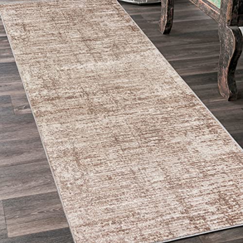 Mazovia Teppich Läufer Flur - Modern Teppichläufer – Kurzflor, Weich - für Vorzimmer Eingangsbereich Schlafzimmer Küche Korridor - Abstrakt Muster - 60 cm Breite - Beige Creme 60 x 125 cm von Mazovia