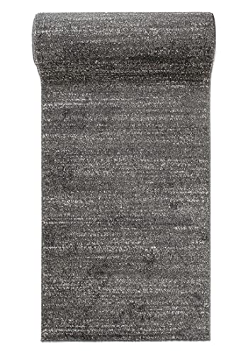 Mazovia Teppich Läufer Flur - Modern Teppichläufer - Kurzflor Flurläufer für Vorzimmer, Schlafzimmer, Küche - ÖKO-TEX Zertifiziert - Meterware - Anthrazit - 120 x 350 cm von Mazovia