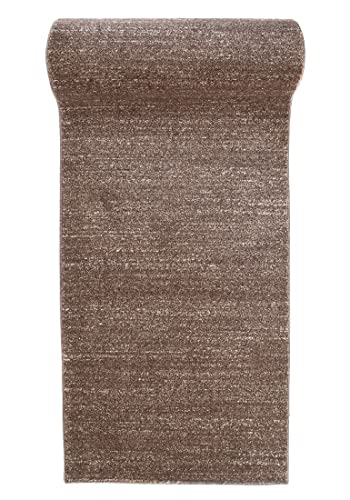 Mazovia Teppich Läufer Flur - Modern Teppichläufer - Kurzflor Flurläufer für Vorzimmer, Schlafzimmer, Küche - ÖKO-TEX Zertifiziert - Meterware - Braun - 80 x 425 cm von Mazovia