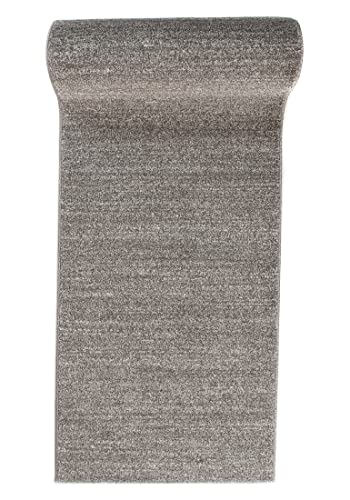 Mazovia Teppich Läufer Flur - Modern Teppichläufer - Kurzflor Flurläufer für Vorzimmer, Schlafzimmer, Küche - ÖKO-TEX Zertifiziert - Meterware - Grau - 80 x 600 cm von Mazovia