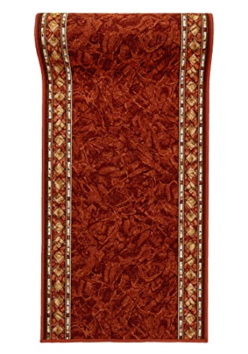 Mazovia rutschfest Teppich Läufer Flur - Klassisch Muster Teppichläufer - Kurzflor Flurläufer für Vorzimmer, Schlafzimmer - ÖKO-TEX Zertifiziert - Meterware Terracotta Rost - 100x275cm Mazovia rutschfest Teppich Läufer Flur - Klassisch Muster Teppichläufer - Kurzflor Flurläufer für Vorzimmer, Schlafzimmer - ÖKO-TEX Zertifiziert - Meterware Terracotta Rost - 100x275cm von Mazovia