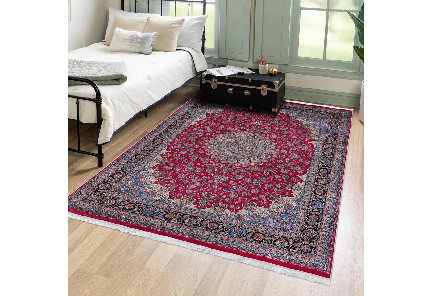 Orientteppich Orientalisch Vintage Teppich Traditioneller Orient Teppich, Mazovia, 80 x 150 cm, Kurflor, Waschbar in Waschmaschine, Höhe 5 mm, Rutschfest von Mazovia