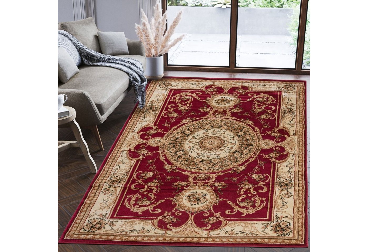 Orientteppich Oriente Teppich - Traditioneller Teppich Orient Rot Beige, Mazovia, 60 x 100 cm, Geeignet für Fußbodenheizung, Pflegeleicht, Wohnzimmerteppich von Mazovia