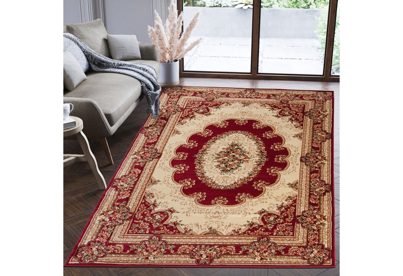 Orientteppich Oriente Teppich - Traditioneller Teppich Orient Rot Beige, Mazovia, 60 x 100 cm, Geeignet für Fußbodenheizung, Pflegeleicht, Wohnzimmerteppich von Mazovia