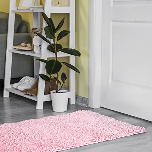 Shaggy Läufer nach Maß Einfarbig - Hochflor Langflor Flauschig Teppichläufer für Flur Schlafzimmer Küche - Teppich Set Läuferset in Versch. Größen und Farben Hellrosa Rosa 100 x 200 cm von Mazovia