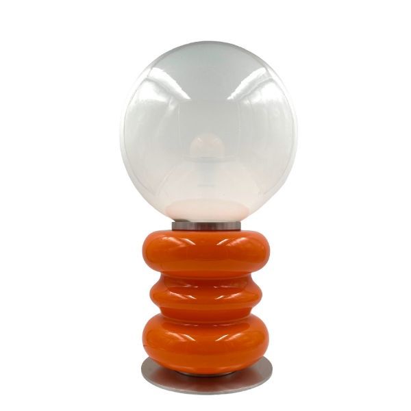 Murano Glas Tischlampe Carlo Nason Space Age 70er Jahre, Mazzega von Mazzega