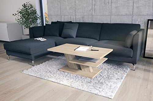 Mazzoni Cliff Couchtisch 110x60cm mit praktischer extra Ablage modern stabil vielseitig als Wohnzimmertisch Beistelltisch Sofatisch Zeitloses Design platzsparend robust für Wohnzimmer kleine Räume von Mazzoni