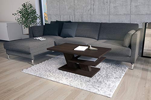Mazzoni Cliff Couchtisch 110x60cm mit praktischer extra Ablage modern stabil vielseitig als Wohnzimmertisch Beistelltisch Sofatisch Zeitloses Design platzsparend robust für Wohnzimmer kleine Räume von Mazzoni
