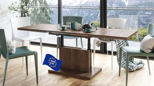 Mazzoni Aston Couchtisch ausziehbar höhenverstellbar 120/200cm in Eiche dunkel modern vielseitig Wohnzimmertisch Esstisch Beistelltisch Sofatisch platzsparend hochwertig Wohnzimmer von Mazzoni