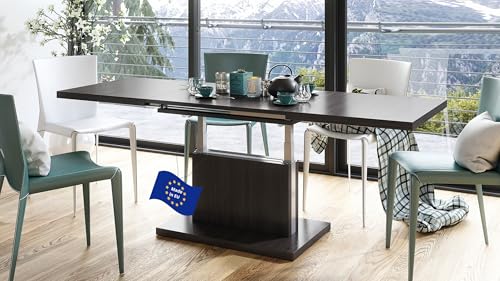 Mazzoni Aston Couchtisch ausziehbar höhenverstellbar 120/200cm in Walnuss Wenge modern vielseitig Wohnzimmertisch Esstisch Beistelltisch Sofatisch platzsparend hochwertig Wohnzimmer von Mazzoni