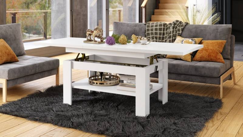 Mazzoni Couchtisch Design Rio stufenlos höhenverstellbar 55 - 67cm ausziehbar 130 - 170cm von Mazzoni