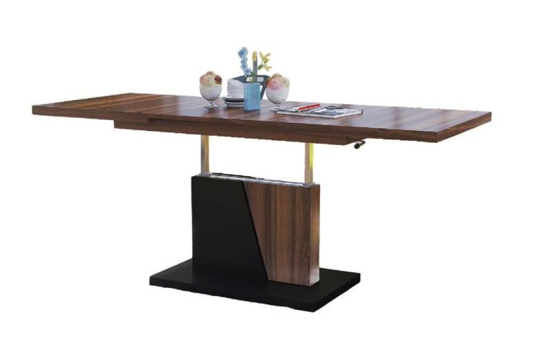 Mazzoni Couchtisch Grand Noir Nussbaum-Schwarz matt höhenverstellbar ausziehbar 120-180cm von Mazzoni