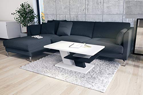 Mazzoni Cliff Couchtisch 110x60cm mit praktischer extra Ablage modern stabil vielseitig als Wohnzimmertisch Beistelltisch Sofatisch Zeitloses Design platzsparend robust für Wohnzimmer kleine Räume von Mazzoni