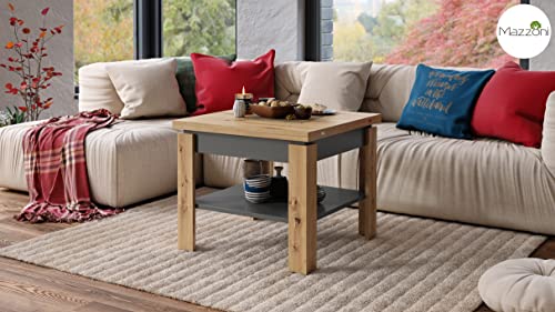 Design Couchtisch Tisch Leo Eiche Artisan - Anthrazit matt aufklappbar 65-130cm Esstisch von Mazzoni