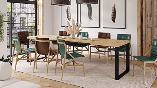 Mazzoni Design Esstisch Avari Tisch ausziehbar 120 bis 270 cm, Farbe:Eiche Gold - Schwarz matt von Mazzoni