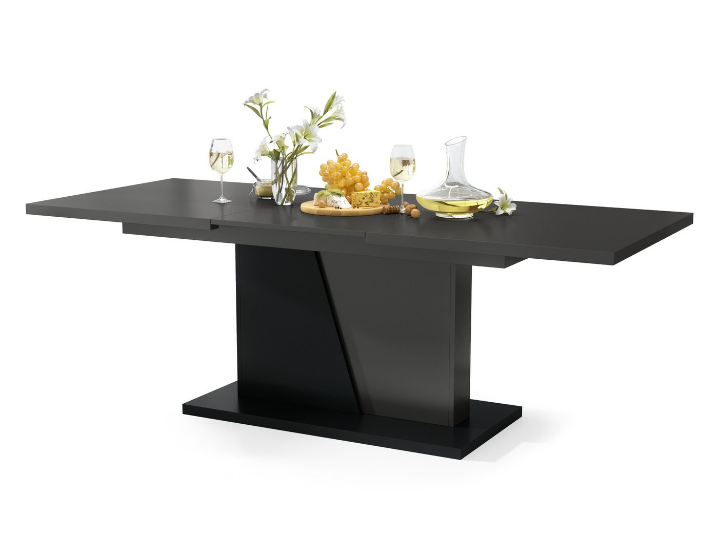 Mazzoni Esstisch Design Esstisch Tisch Noble Noir ausziehbar 160 bis 218 cm von Mazzoni