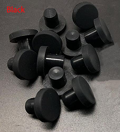 Gummitüllen, Dichtungs-Staubstopfen, Gummitüllen-Set, 20 Stück, 2,7 mm–3,8 mm, runde feste Silikonkautschuk-Dichtungslochstopfen, Blindstopfen, Dichtung T-Typ-Stopper (Farbe: Schwarz, Größe: 3,3 mm (2 von MbeLLO