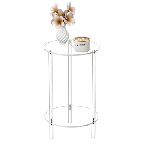 Acrylrunde Tisch - Tisch, klarer Stand | Moderner Acryl -Rund -Endtisch für Wohnzimmer oder Schlafzimmer, ideal zum Servieren von Snacksgetränken oder zum Anzeigen von Gegenständen in Häusern Acrylrunde Tisch - Tisch, klarer Stand | Moderner Acryl -Rund -Endtisch für Wohnzimmer oder Schlafzimmer, ideal zum Servieren von Snacksgetränken oder zum Anzeigen von Gegenständen in Häusern von Mbiyhgta