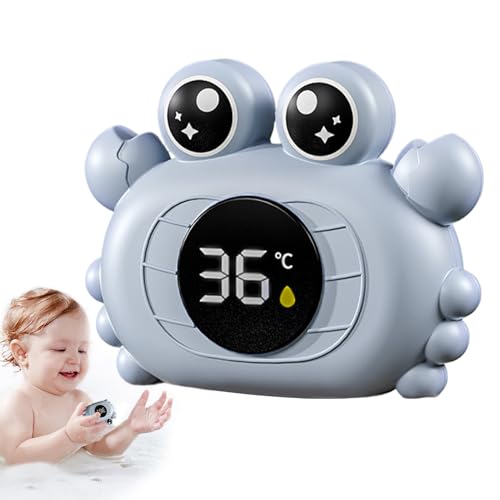 Babybadetemperaturanzeige - schwimmende Badewanne Thermometer Spielzeug, Krabbenententer -Floating -Form, wasserdichtes Design entzückender Badsicherheit | Zubehör zur Überwachung von Tempants Kleinki von Mbiyhgta