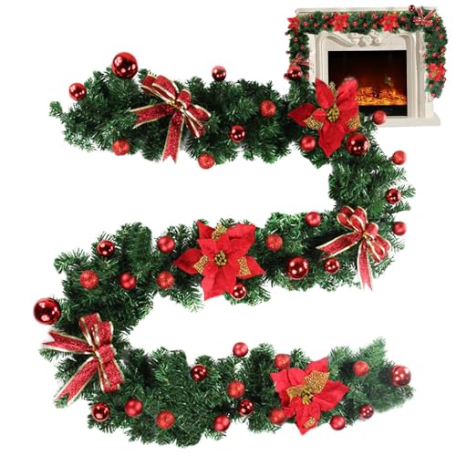 Girlanden für Weihnachtsdekoration, Weihnachtsgirlande für Mantel, Weihnachtsrattan-Dekoration, Weihnachtsgirlande aus Rattan für Innen- und Außendekoration, für Kamin, Tisch und meine Girlanden für Weihnachtsdekoration, Weihnachtsgirlande für Mantel, Weihnachtsrattan-Dekoration, Weihnachtsgirlande aus Rattan für Innen- und Außendekoration, für Kamin, Tisch und meine von Mbiyhgta