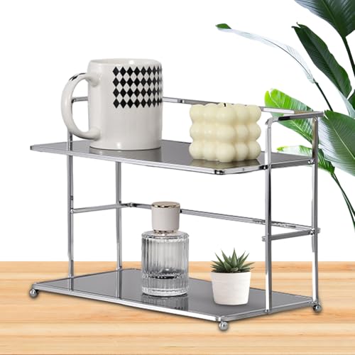 Kaffeetassenhalter | 2 Tierbecher-Baum-Metall-Doppel-Seite-Tasse-Halter, Doppelschicht-Kaffeetasse Organizer, Theke Kaffeetasse Halter Organisator mit Lagerregalen, Kaffeetassenhalter für Tassen von Mbiyhgta