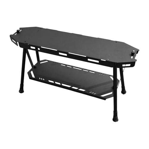 Klapptisch Camping - Picknickschreibtisch, Kochstation | Aluminiumlegierungslagerständer Picknick Schreibtisch Schlanke Kochstation, kompakt Easy Assembly Camp für Hausgebrauch und leichtes Camp von Mbiyhgta